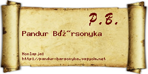 Pandur Bársonyka névjegykártya